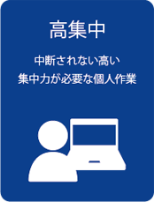 高集中-中断されない高い集中力が必要な個人作業